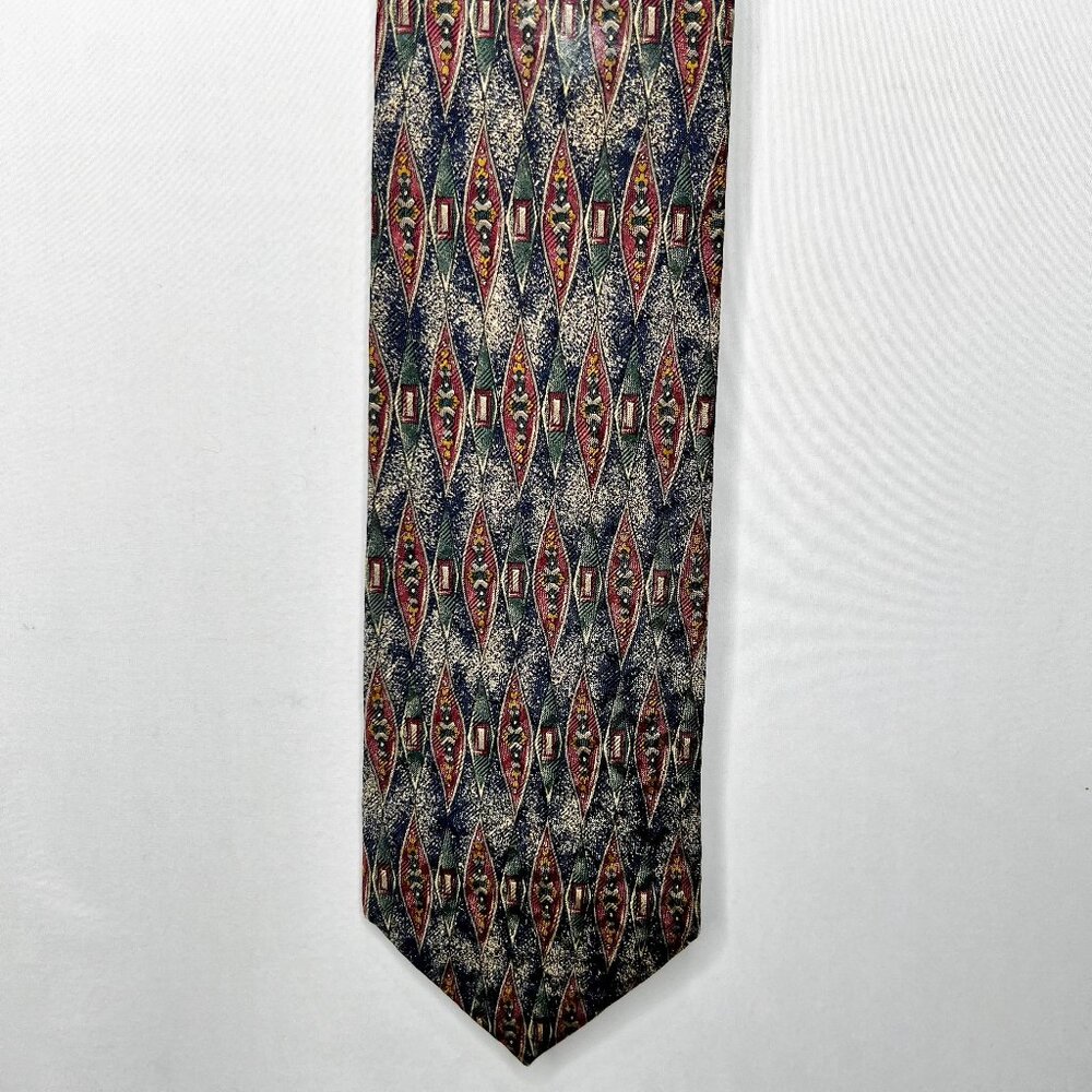 Black Smith Men’s Neck Tie 4” Silk Maroon Green Beige Blue Geometric Necktie USA